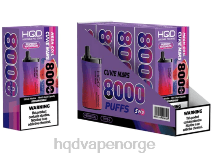 HQD Tech Bergen | HQD CUVIE MARS engangs bringebær vannmelon 86LXD243