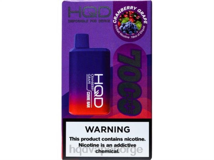 HQD Vape Norge | HQD CUVIE BAR engangs tranebærdrue 86LXD161