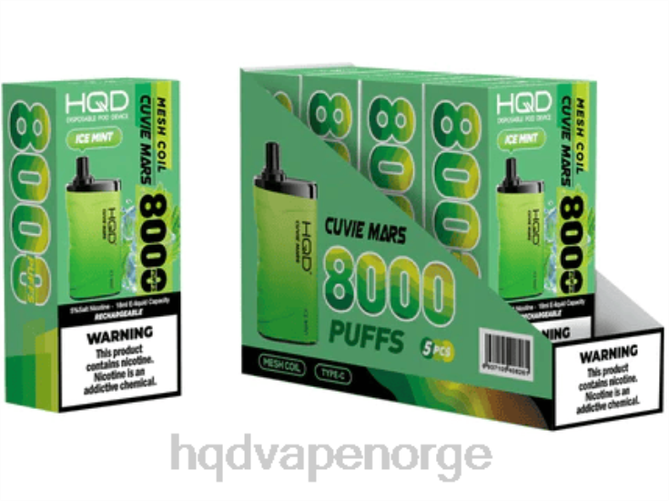 HQD Vape Norge | HQD CUVIE MARS engangs is mynte 86LXD201