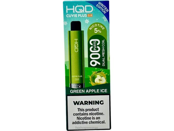 HQD Vape Oslo | HQD CUVIE PLUS 2.0 (vinterutgaven) grønt epleis 86LXD172