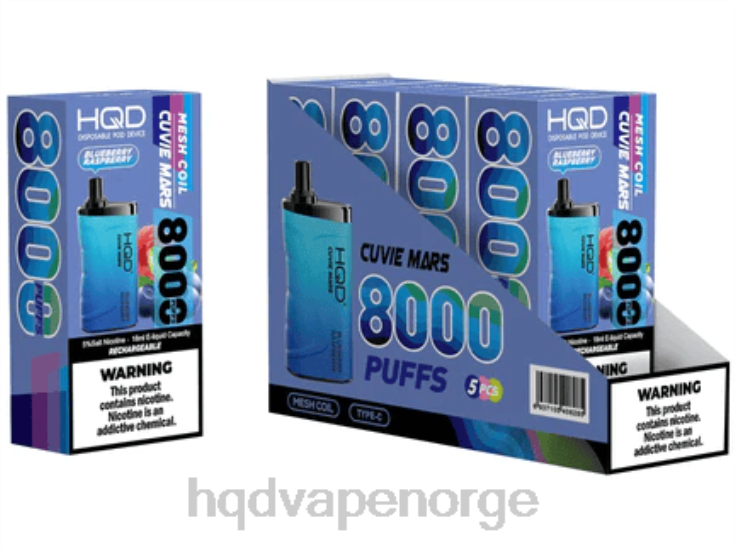 HQD Vape Shop | HQD CUVIE MARS engangs blåbær bringebær 86LXD146