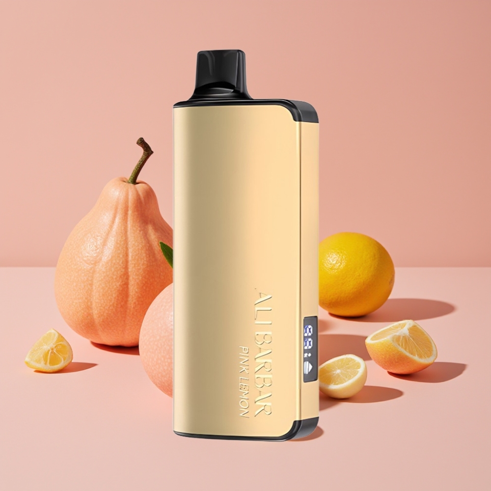 Alibarbar Ingot 9000 Puffs Engangsdamper Rosa Sitron med 22ml E-væske og LED-skjerm