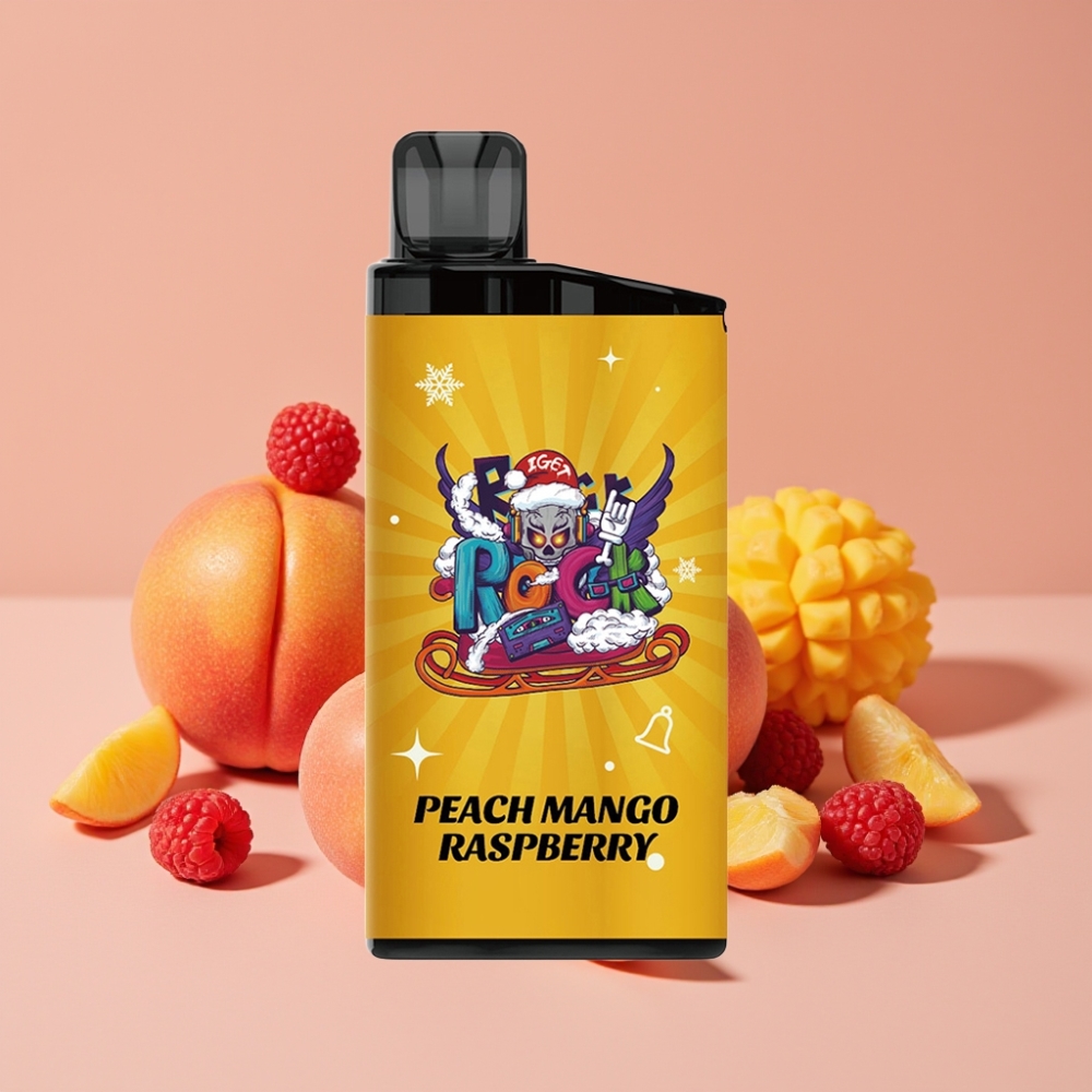 IGET Bar 3500 Puffs Engangs Vape Fersken Mango Bringebær – 1400 mAh