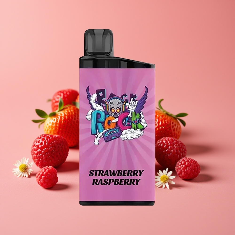 IGET Bar 3500 Puffs Engangsdamp Jordbær Bringebær – 1,2 Ohm Mesh Coil, 1400 mAh, PC+ALU