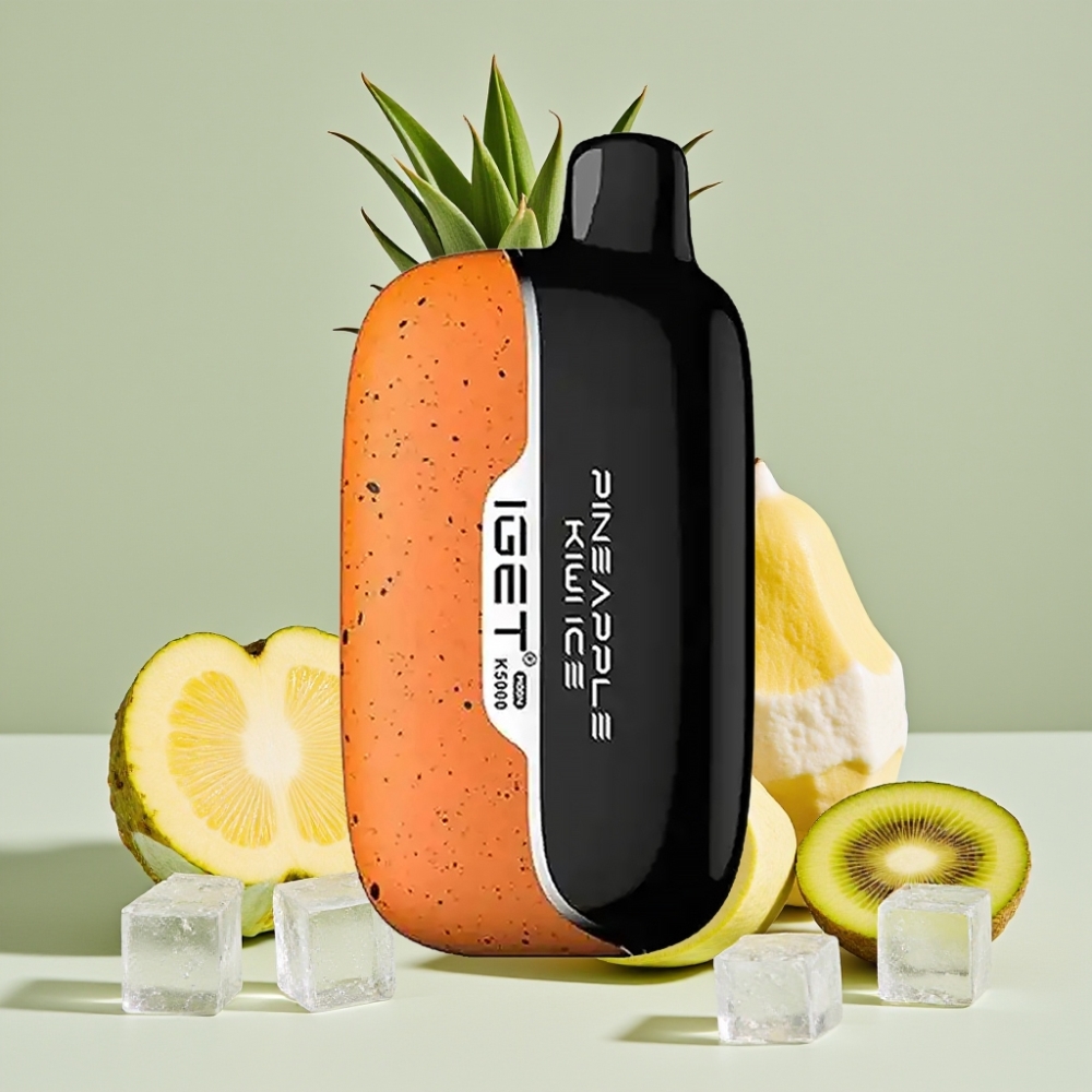 IGET Moon K5000 Puffs Engangs Vape Ananas Kiwi Is PC Mesh Coil 1.35 Ohm