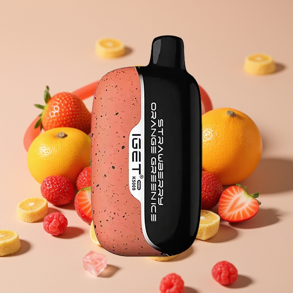 IGET Moon K5000 Puffs Engangs Vape Jordbær Appelsin Grønn Is – 81.5g, PC, 1.35 Ohm Mesh Coil, 49.5x25.3x99.4 mm