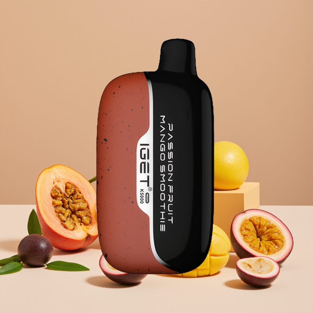 IGET Moon K5000 Puffs Engangsdamp Med Pasjonsfrukt-Mangosmoothie – 81,5 g, PC, 1,35 Ohm Mesh Coil