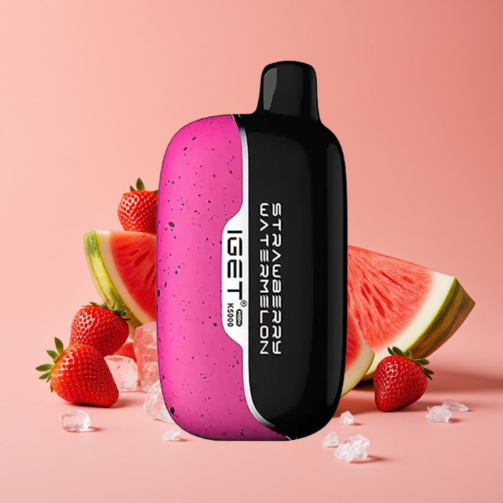 IGET Moon K5000 Puffs Engangsvaper Jordbær Vannmelon Is – 81.5g, PC, 1.35 Ohm Mesh Coil, 49.5x25.3x99.4 mm
