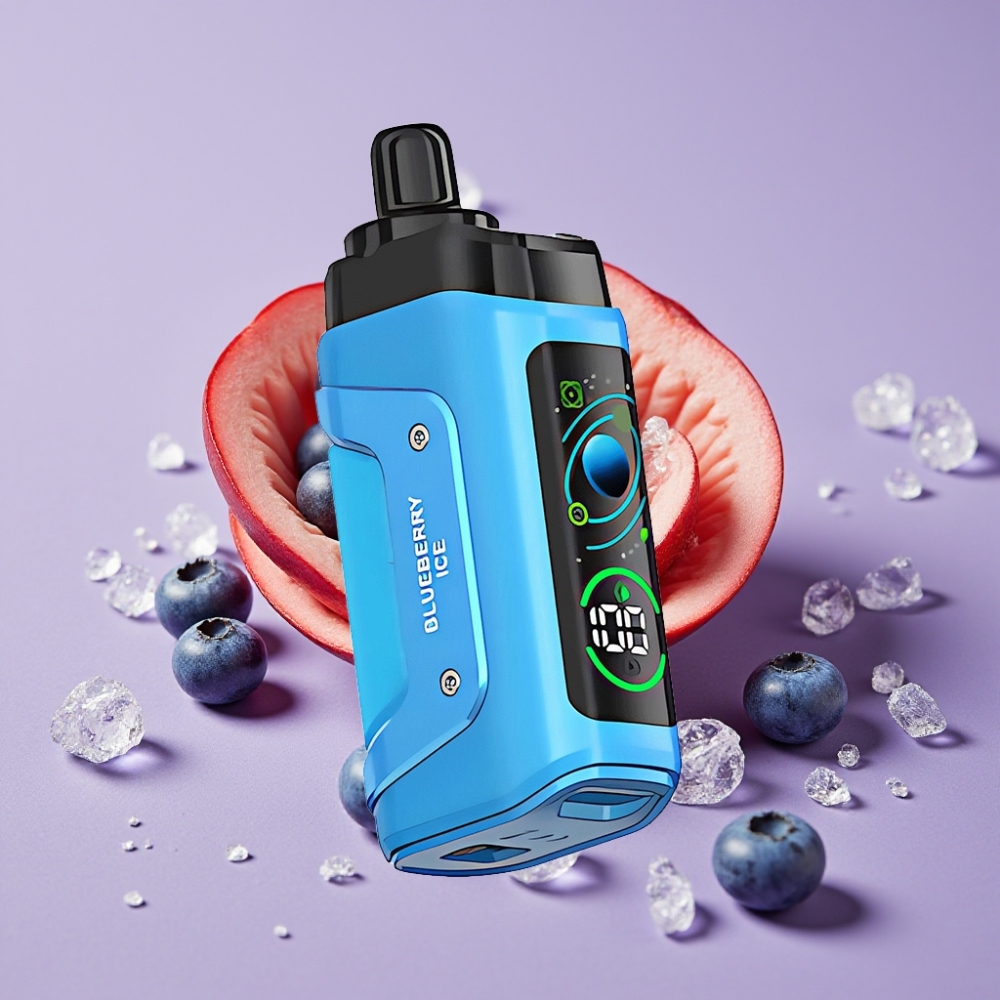 Razz Bar 45000 Puffs Engangs Vape Blåbær Is med Justerbar Luftstrøm og Type-C-lading