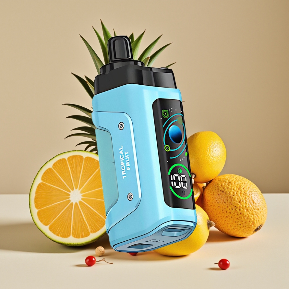 Razz Bar 45000 Puffs Engangsvaper Tropisk Frukt med 1.0 Ohm Mesh Coil og Justerbar Luftstrøm