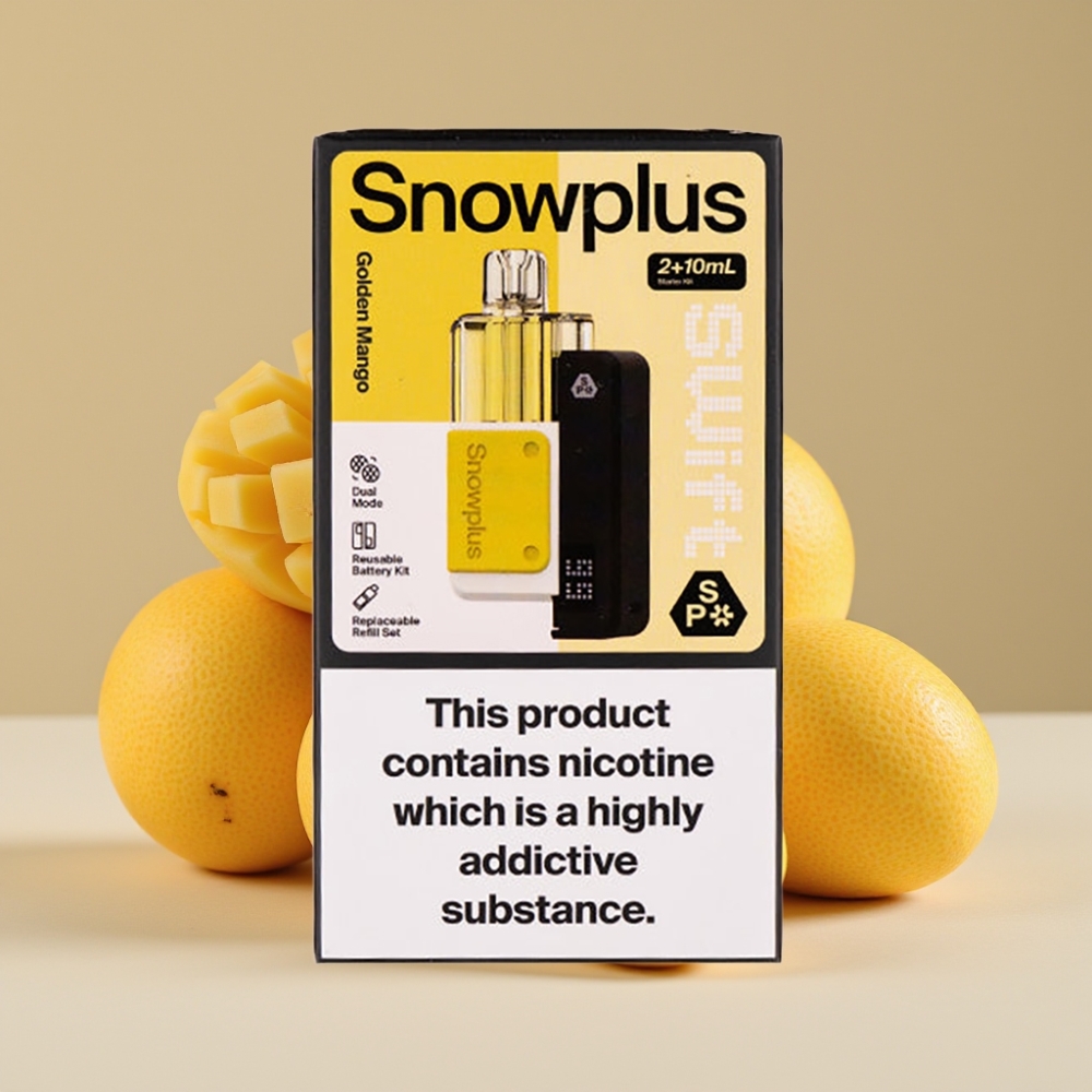 Snowplus Swift 5000 Puffs Dual Mesh Pod Kit Gul Mango (43x81x25mm, 65g, 1000mAh, 2+10ml, 2%)