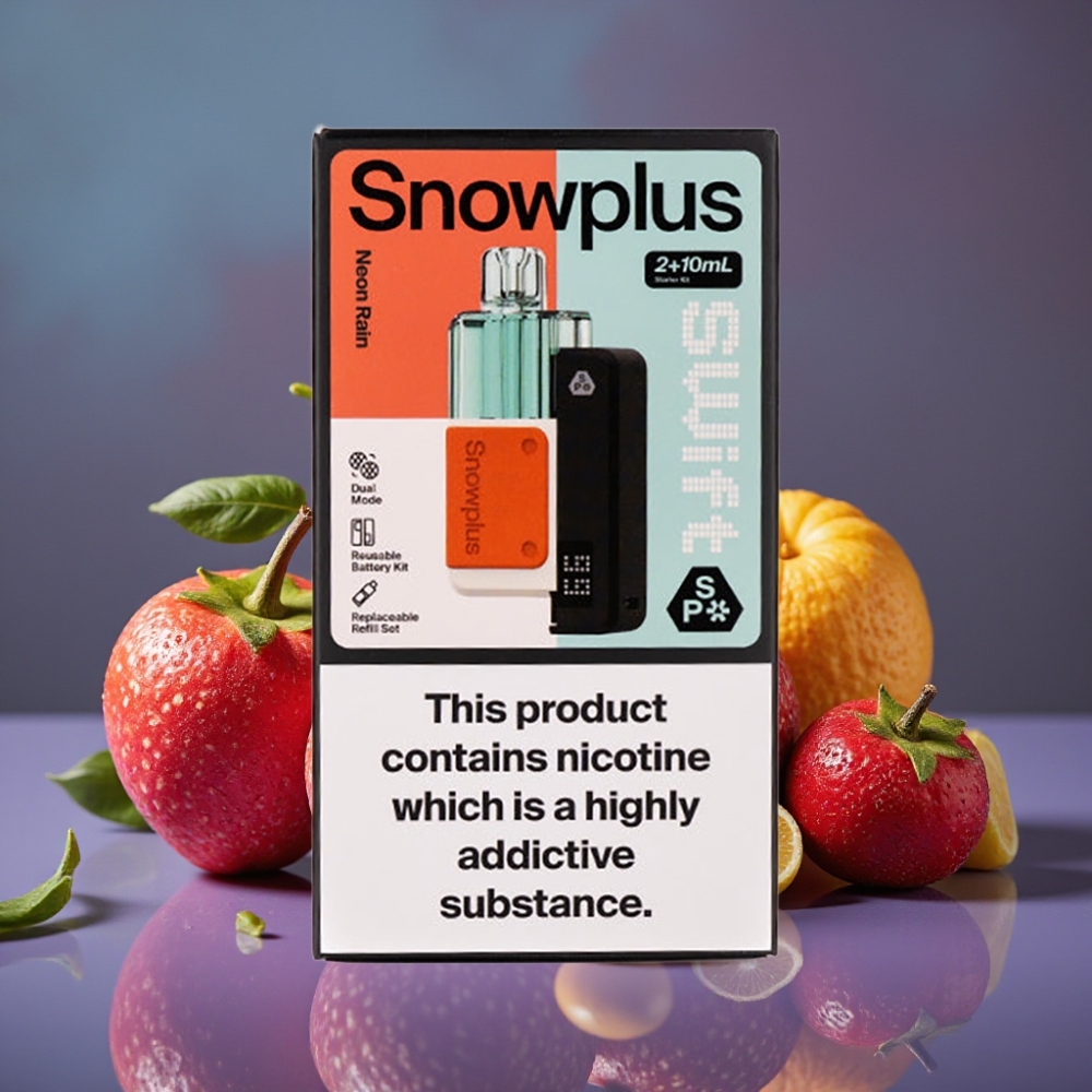 Snowplus Swift 5000 Puffs Forhåndsfylt Pod Kit Neon Regn – 1000 mAh, Dual Mesh, 2+10 ml