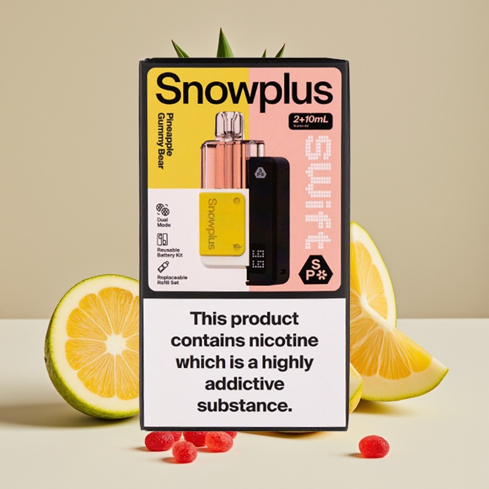 Snowplus Swift 5000 Puffs Prefylt Pod Kit Ananas Gummibjørn – 1000 mAh, Dual Mesh, 2+10 ml, 2% nikotin